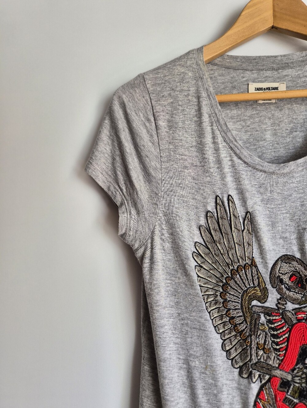 Zadig & Voltaire Titan Brode Skeleton Tee Small Rockstar Girlfriend Indie Sleaze - Picture 4 of 16